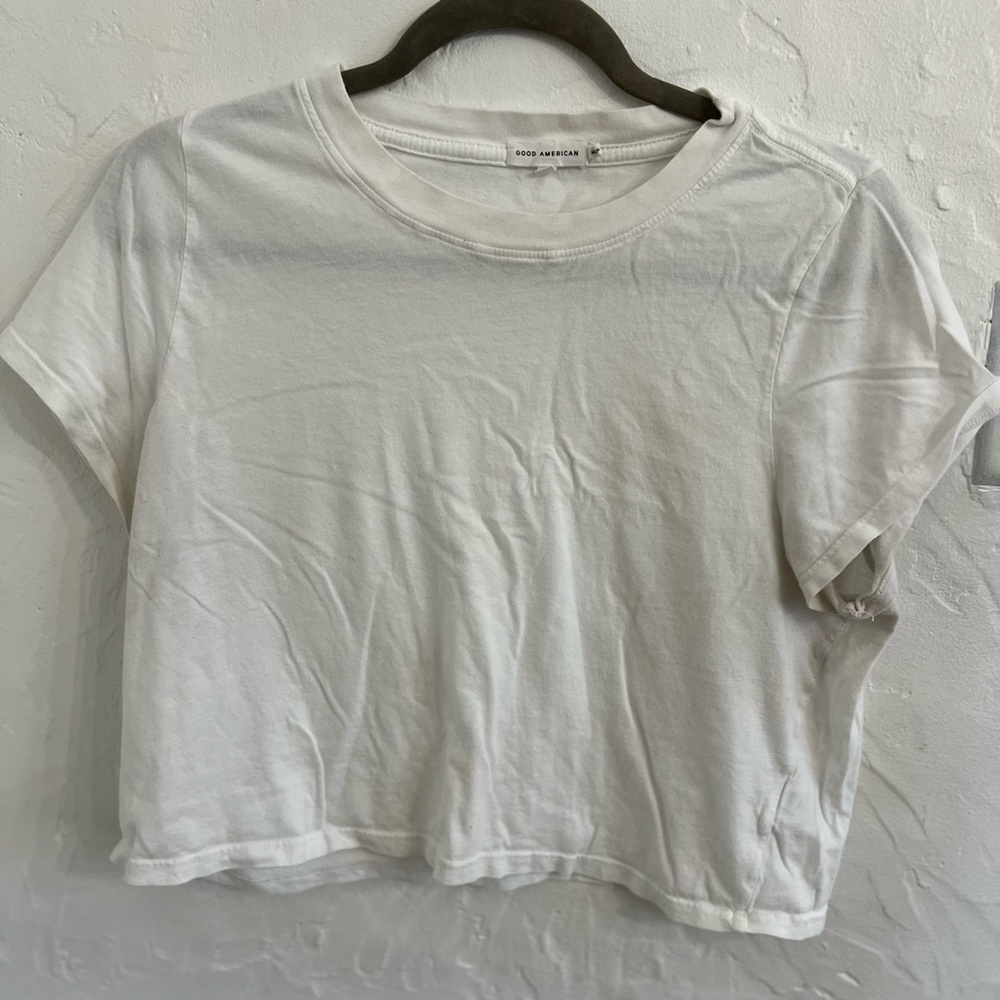 Good American white crop top